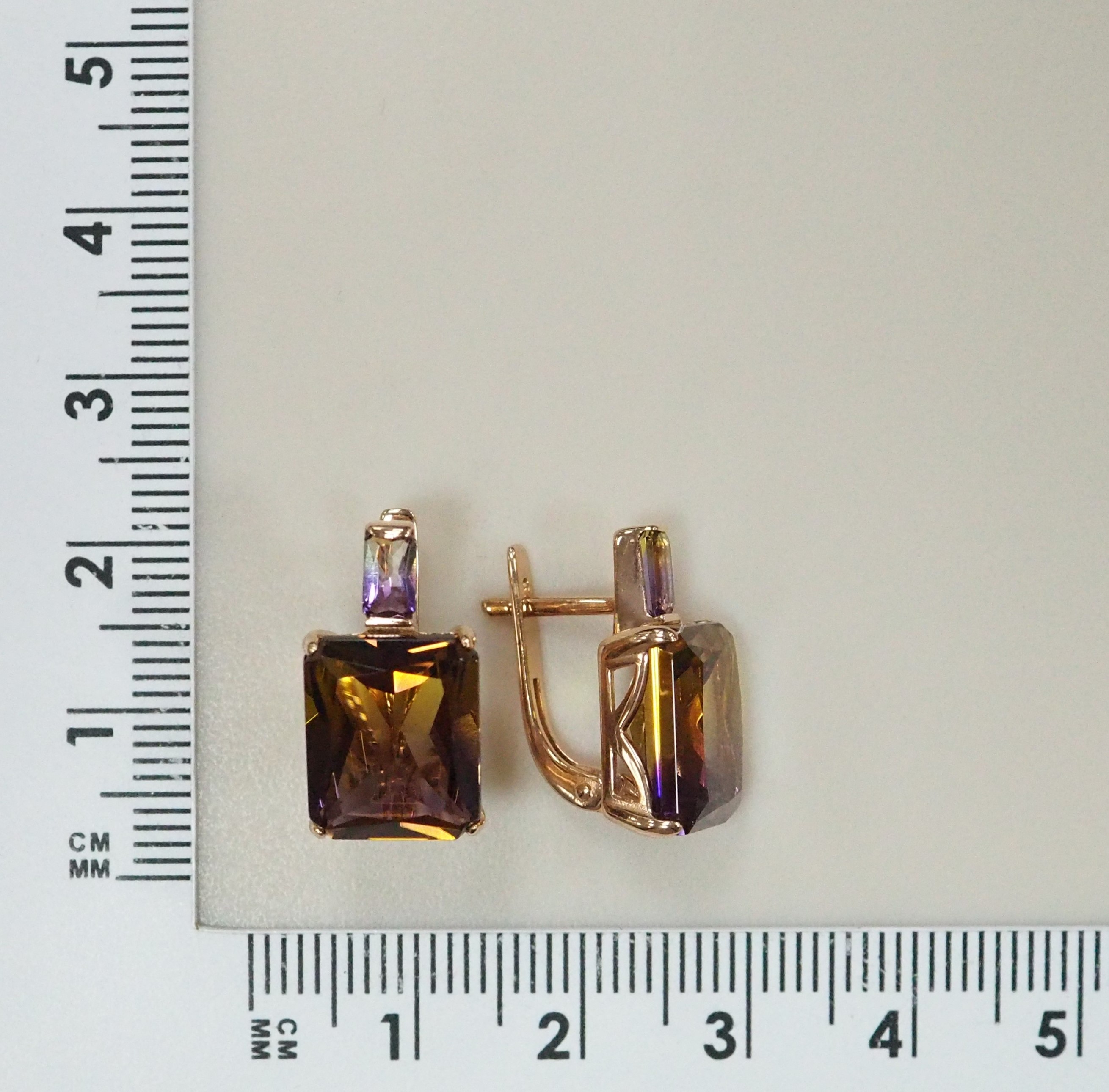 Серебряные серьги с аметринами